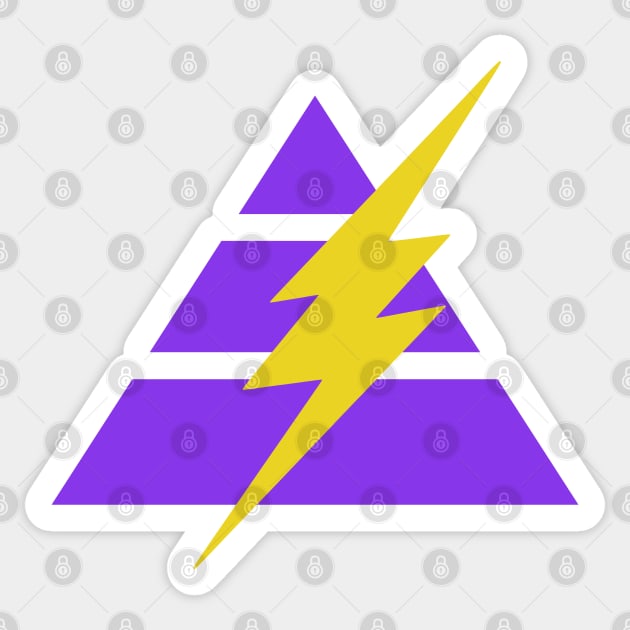 Pyramid Triangle Lightning Bolt - Purple Sticker by SpaceAlienTees